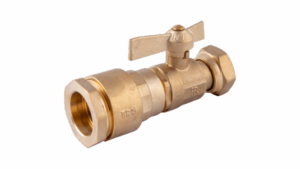 robinet avant ou après compteur droit et équerre pour tube pe, pvc joint large