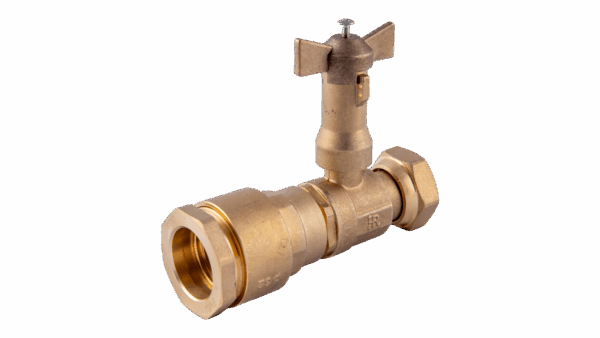 Robinet avant ou après compteur droit et équerre pour tube PE, PVC joint large